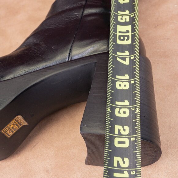 Jeffrey Campbell Women Black Leather The Band Retro 90s Y2K Platform Boots sz 9. - Picture 8 of 9